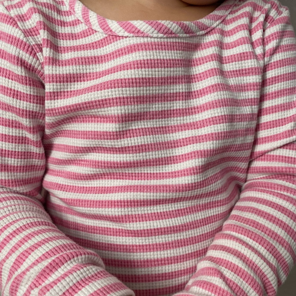 Pink & White Stripped Long Sleeve